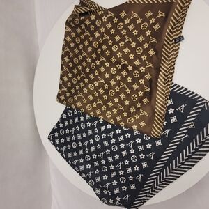 Brown and Black Patterned Scarves